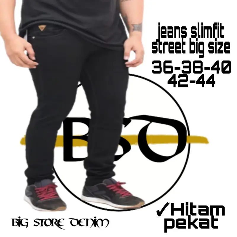 BIG STORE DENIM 2 - celana panjang jeans slimfit jumbo 36-44 / celana jeans pria panjang big size / celana panjang pria jumbo slim-fitting tebal nyaman Fit Slim Biru Navy Skinny Melar Cowok Hitam slim  fit  jeans 5