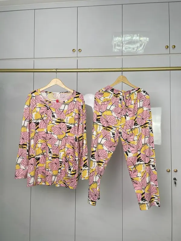 Paket 2 PCS Setelan Piyama Wanita lengan Panjang Jumbo 6