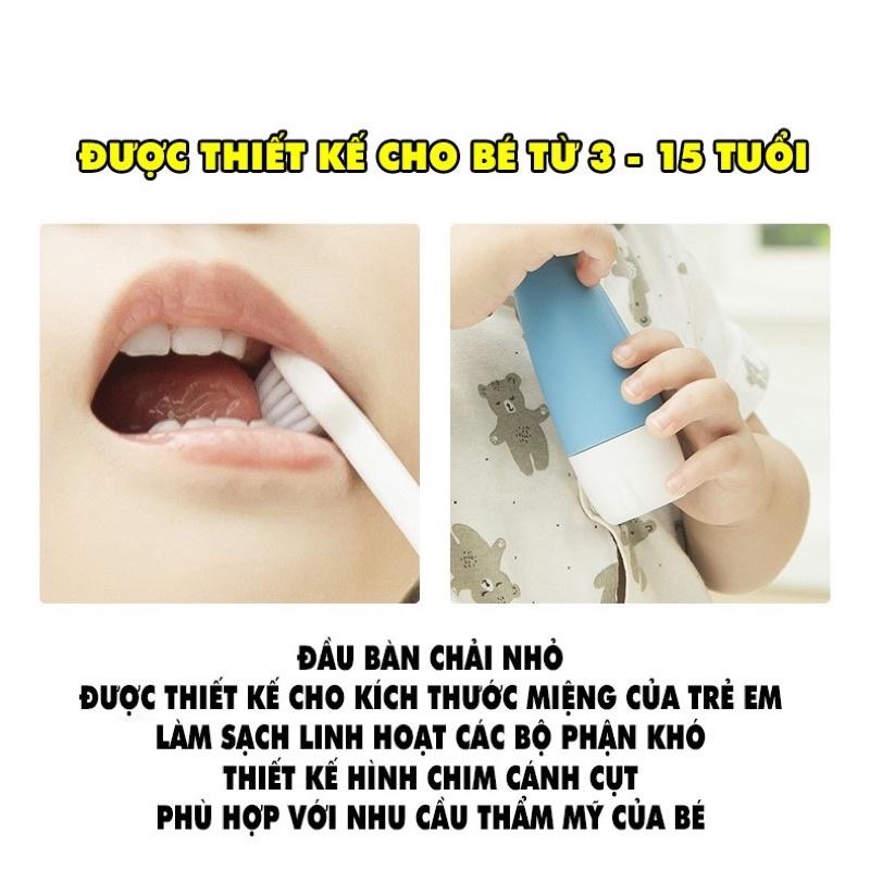 Bàn Chải Điện Cho Bé Focus Kids Sạch Răng Tiện Lợi Chống Nước Máy Đánh Răng Tự Động Cho Bé Tặng đầu thay thế Tặng kèm Pin 4