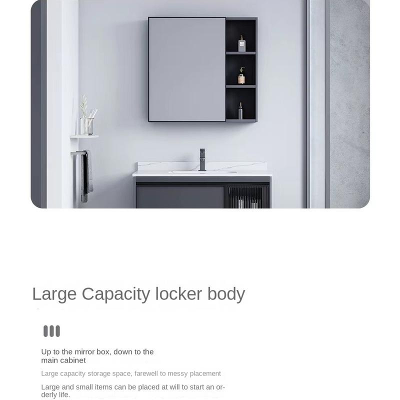 Product Introduction of 【SG-STOCK】Bathroom wash basin cabinet, space aluminum rock board, wash stand, wash basin 7