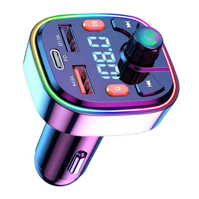 Bluetooth FM Modulator Handsfree Calling Wireless Adapter Car FM Modulator 8