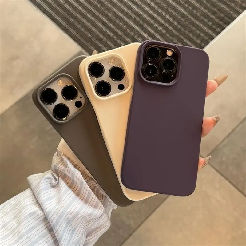 Ốp Lưng iPhone 16 / 15 Pro Max, Tương Thích Với iPhone 13 / 12 / 11 / 14 Plus, Ốp Lưng Nửa, Màu Trơn T4A78-32 8
