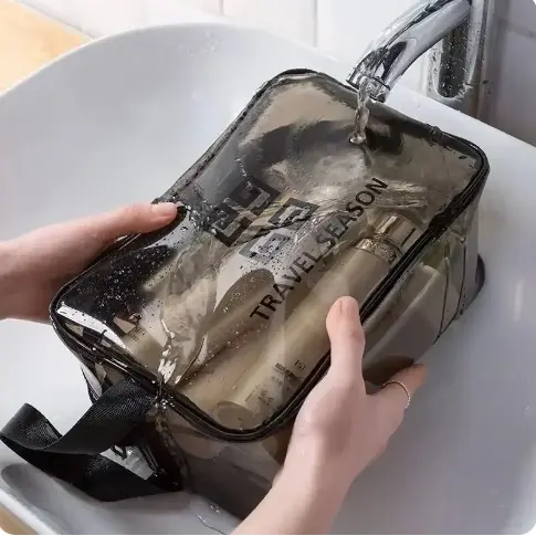 Túi Đựng Mỹ Phẩm TPU Không Thấm Nước Trong Suốt In Hình Tay Túi Trang Điểm Túi Tắm Cầm Tay Túi Đựng Mỹ Phẩm Bag Nhung Da 5