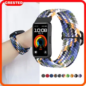 Nylon Braided Strap for Huawei Band 10 9 8 Elastic Scrunchie Sport Band Bracelet Belt Replacement Wristband Accessoires Tali Jam Tangan Smartwatch for Huawei Band 10 9 8 NFC