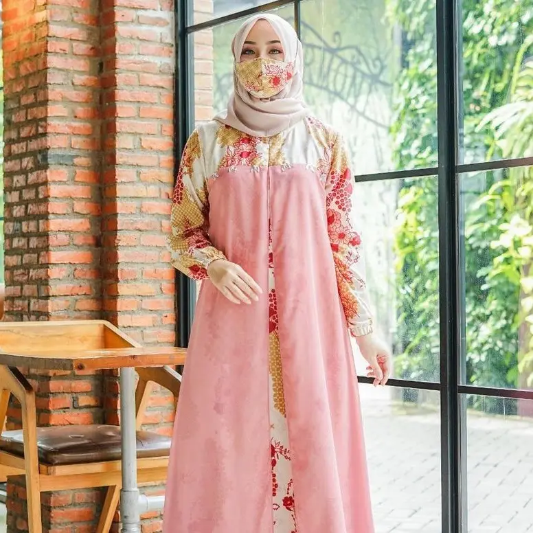 GRASIA GAMIS MAXI MOTIF / GAMIS TRENDY / GAMIS TERBARU cantik ceruti Fit Maroon Muslim Wanita 7