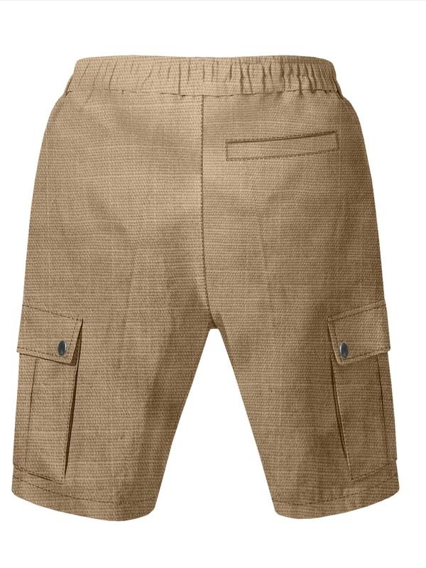 Men's Solid Flap Pocket Cargo Shorts, Regular Fit Casual Fashion Comfy Shorts for Summer, Men's Bottoms for Daily Wear 5