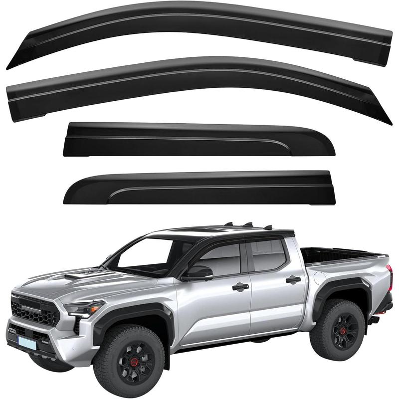 Outside Mount Window Visors For Toyota Tacoma Extended Cab 1995-2004 – Tinted 4-Piece Set