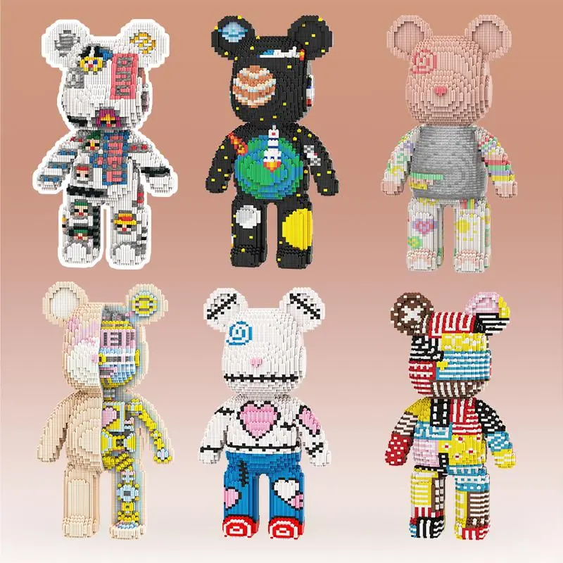 DIY Mini Bear Building Blocks, 7000pcs/set Cute Bear Blocks Building Toy, Creative Desktop Ornament, Educational Assembly Toy for Teenager