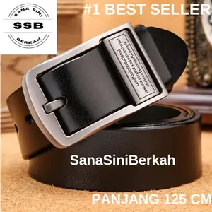 Sabuk kulit sapi asli sapi 2 lapisan korea fashion, Gaya kancing pin klasik ,original import,Ikat Pinggang pria  belt BGS-056