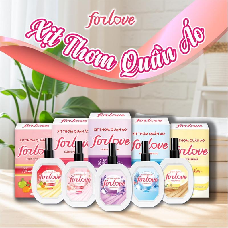XỊT THƠM QUẦN ÁO ForLove 100ml chiết xuất thiên nhiên thơm mát khử mùi hồi và mang lại hương thơm lâu dài Cosmetic Perfume Nho. Nước Hoa Mỹ Phẩm Trà xịt thơm xịt tủ