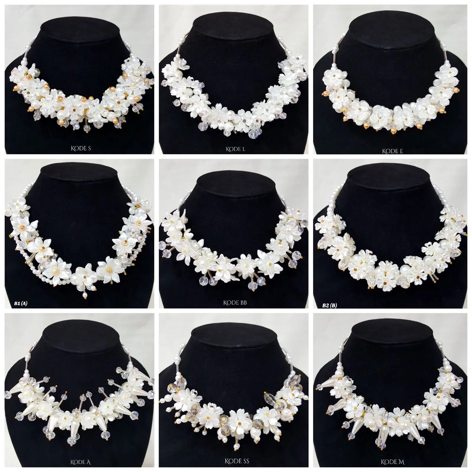 Kalung Hijab Mutiara Beads Necklace Crystal (KH-ALL)