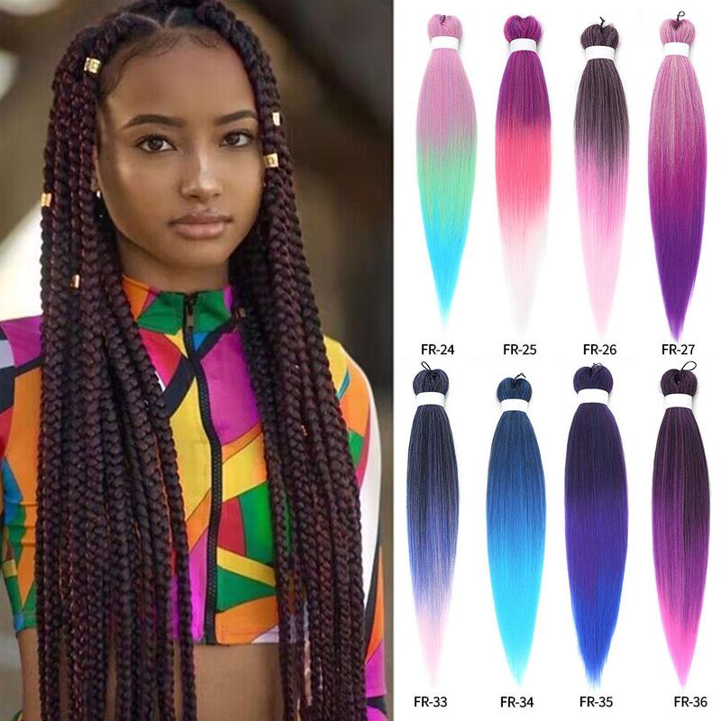 Product Introduction of 26inch Colorful Synthetic Jumbo Braids PVC Wig Hair Extensions Braiding Hair Pre Stretched Braids False Hair Piece Women Wig #460980 33