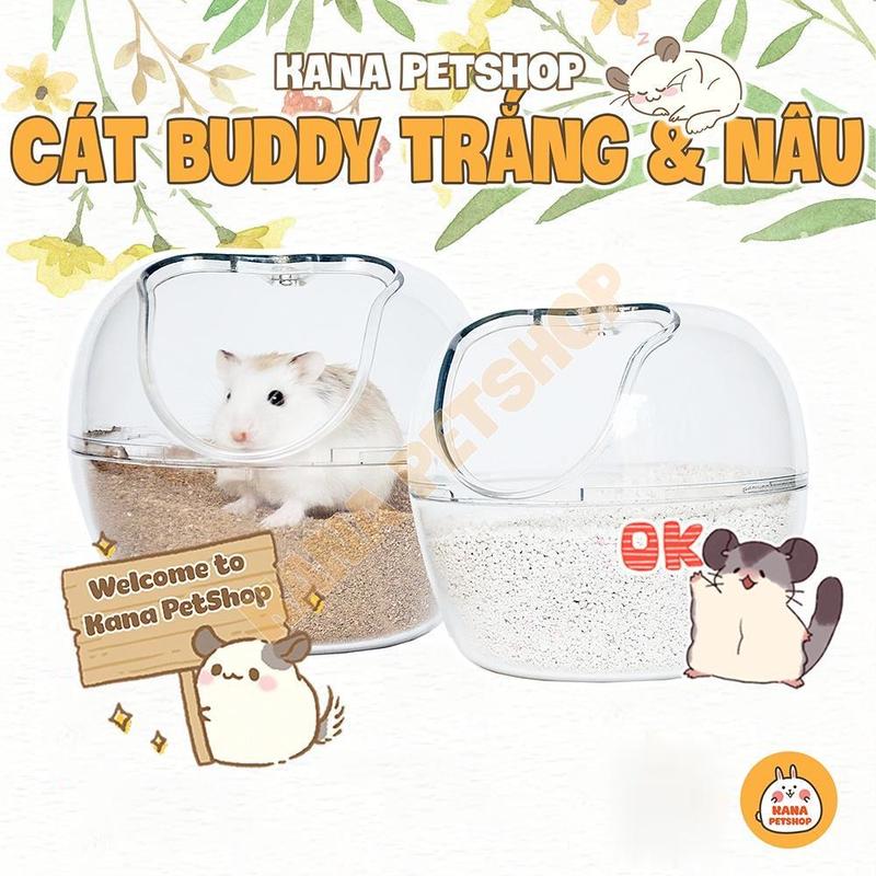 Cát BUDDY Trắng FREESHIP 1KG Lót Chuồng Vệ Sinh Cho Hamster Mèo v.v