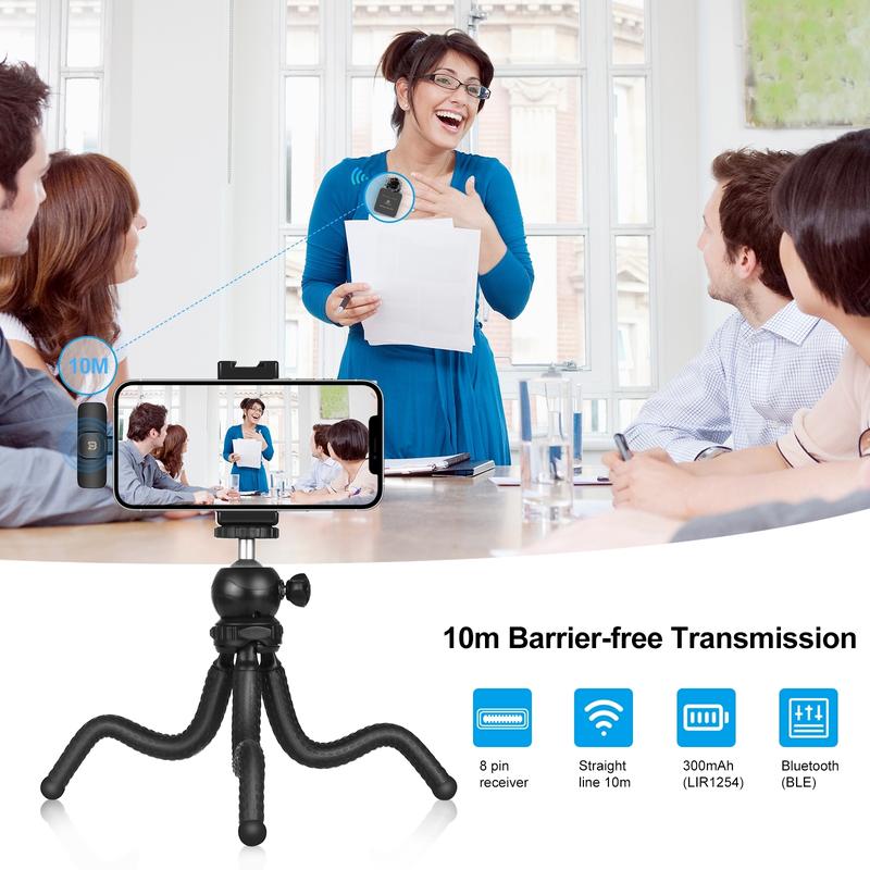 Product Introduction of Puluz Wireless Lavalier Microphone 2.4G Mic for iPhone ipad Android Type-C Phones Tablets Live Streaming Interview Vlogging 7