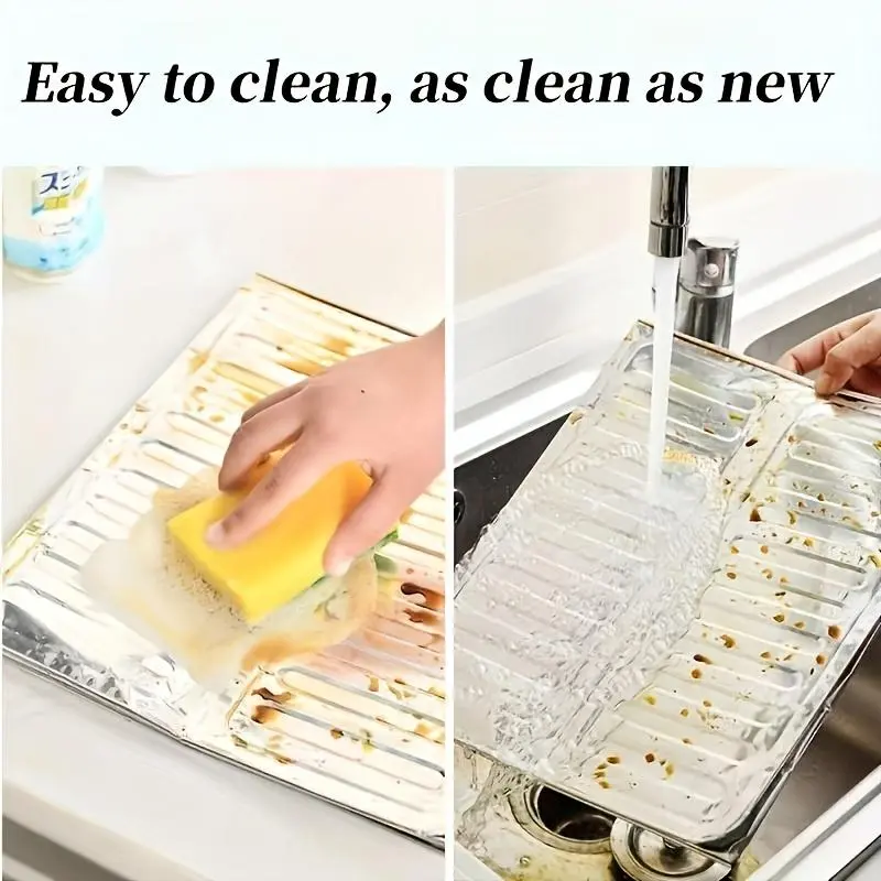 Kitchen Stove Splash Guard, 1 Count Foldable Non Stick Heat-resistant Splash Guard, Stove Top Protector, Home Care Supplies 6
