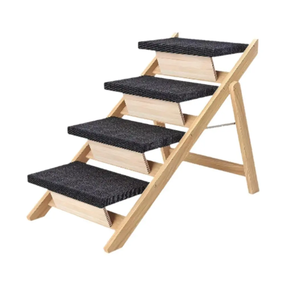 Wooden Pet Stair Dog Cat Ladder for High Beds for Small and Older Animals