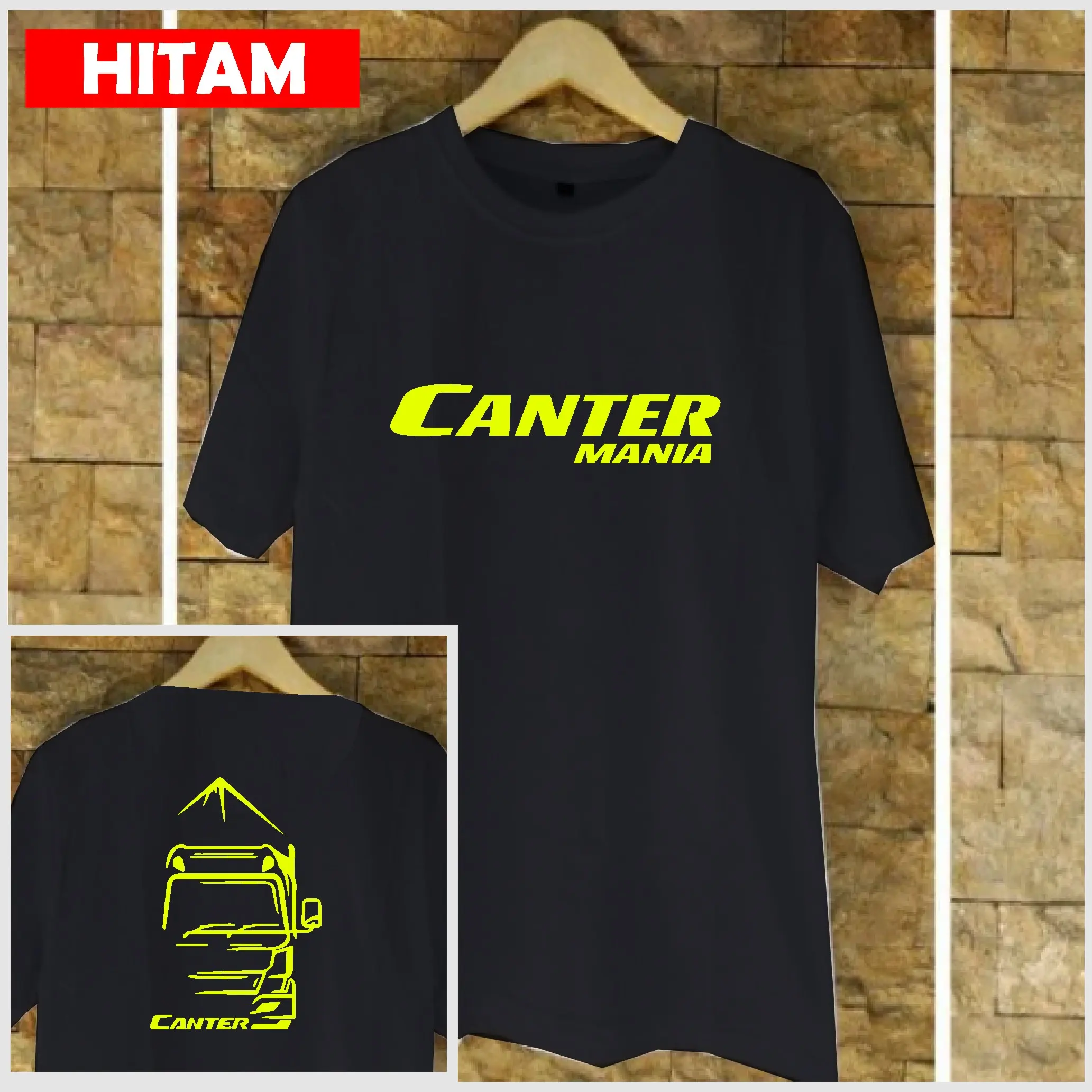 CANTER MANIA TRUK Atasan Pria T-Shirt Crew Neck Pakain Santai Kaos Kata Nyindir Unisex Pink Distro