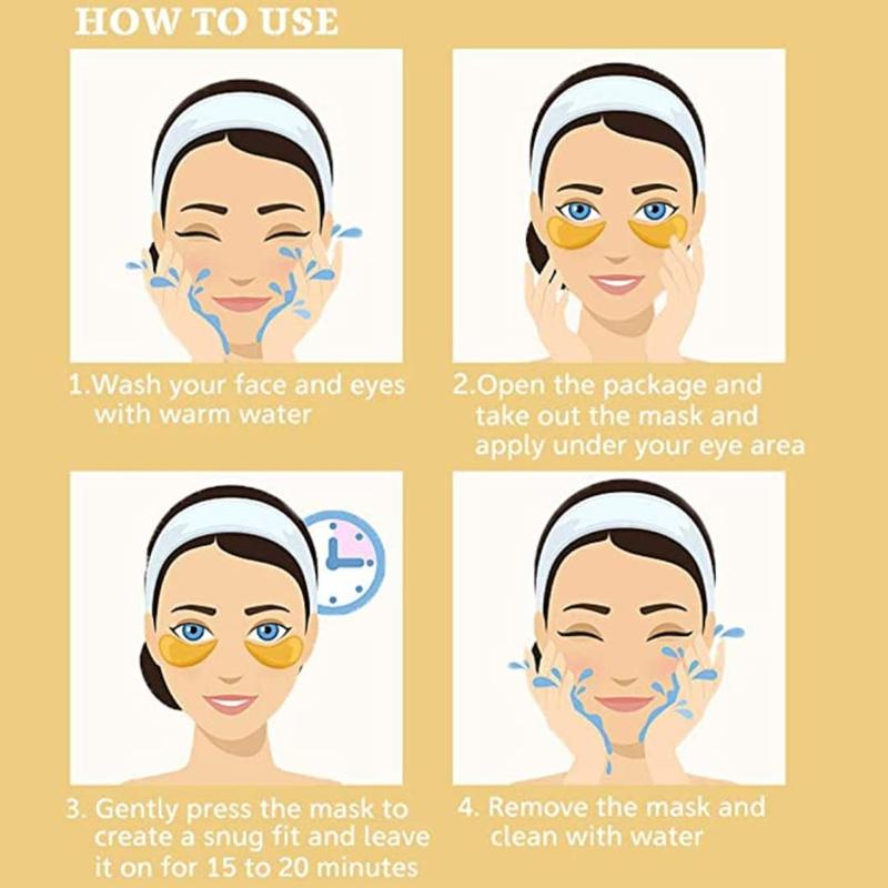 Product Introduction of 31 Pairs Gold Eye Mask Collagen Eye Gel Pads Under Eye Mask for Puffiness and Dark Circle Under Eye Patches for Women and Men, 24k Gold (31 Pairs Boxed) 4