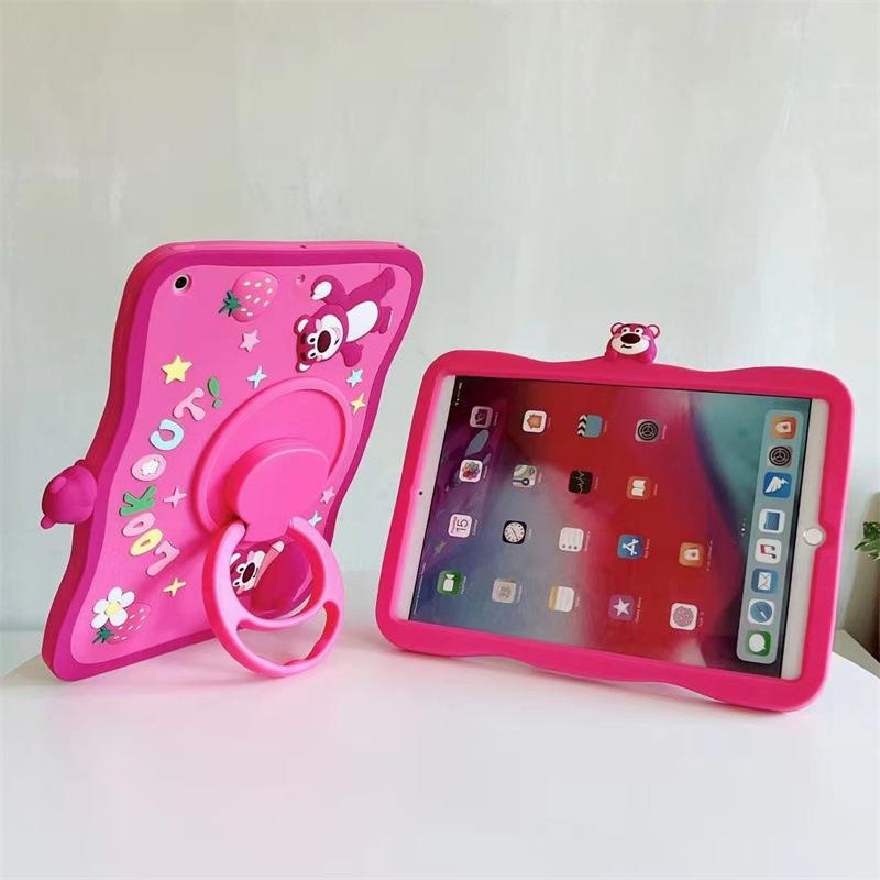Product Introduction of Ốp Bảo Vệ Silicon, Disney Lotso Dễ Thương, Giá Chân Đế Xoay 360, Tương Thích Với iPad Pro11 2020 / 2021 / 2022, Air5, Air4, 10.9, 10th, 9th, 7th, Gen 10.2, 10.5, 9.7, 2017 / 2018, Mini6, 5, 4, 3, 2, 1, Vỏ Bảo Vệ 6