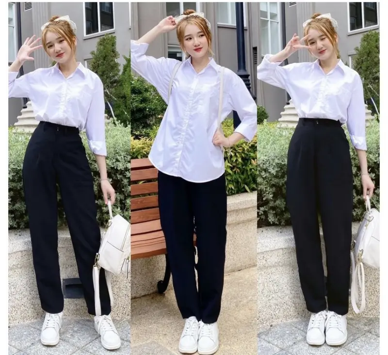Quần tây công sở nữ, 1 khuy khoá trước, lưng cao, đi học đi làm đều xinh 3