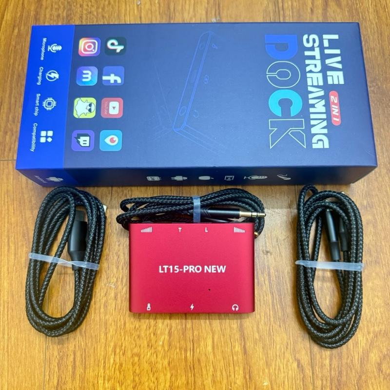  Siêu phẩm box livestream LT15 PRO NEW bản màu Đỏ mới nhất 2025 âm thanh stereo 16kbit giá bình dân hỗ trợ tất cả điện thoại đời mới chấn type C và ip 