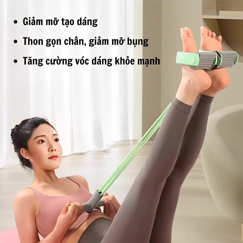 Dây Tập Bụng, Dây Kéo Đàn Hồi Kháng Lực 4 Ống Cao Su Tập Thể Dục, Tập Gym, Tập Yoga, Dây Kháng Lực Tại Nhà 1