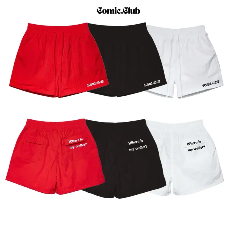 Quần short dù Comic.Club 'Where is my wallet?', quần đùi unisex thêu 2 mặt vải dù nhăn dày cao cấp lưng cạp chun, co giãn 4 chiều, thoáng mát Nam Menswear 0