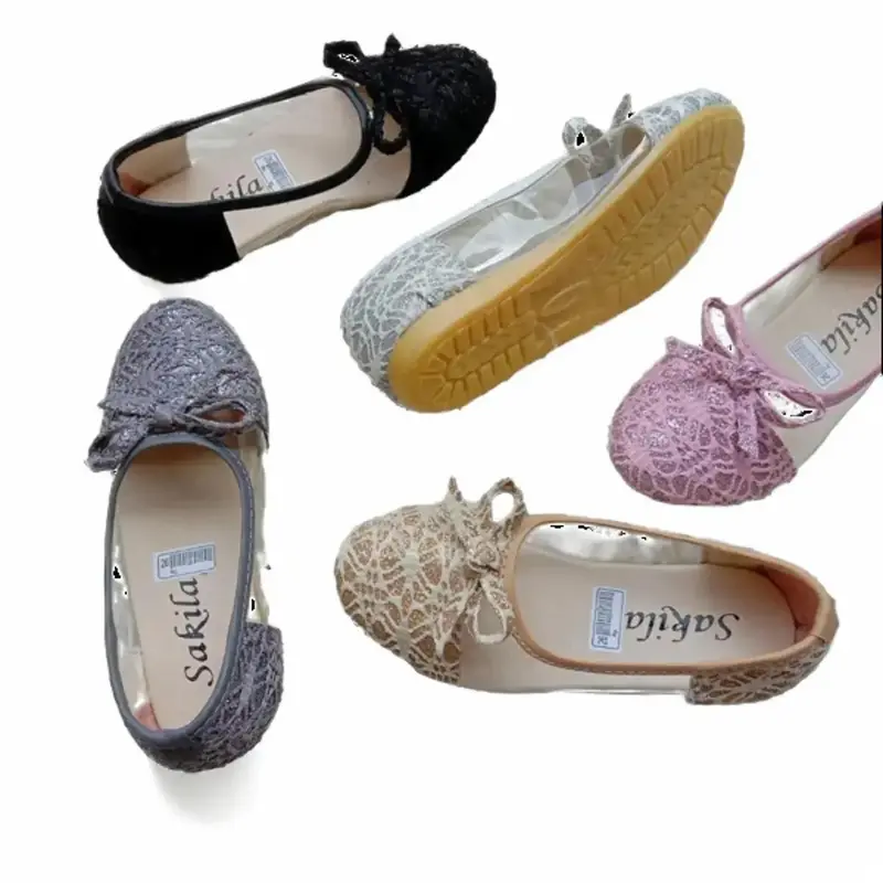 khainuna sepatu flat kaca brukat size 26-30 31-35 anak kaki fashion Tanpa Hak 0