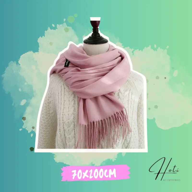 Khăn Quàng Cổ Tone Hồng Unisex, Khăn Choàng Cổ Len Xinh Xắn Giữ Ấm Phong Cách Hàn Quốc, Thời Trang Mùa Đông -HOTI 2