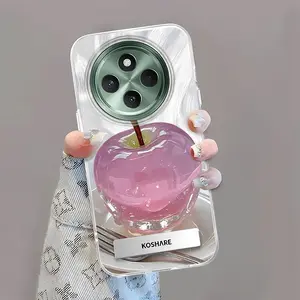 For Redmi 14c   Kasing ponsel braket tanpa batas bunga transparan-YSK