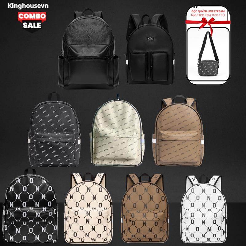 <TINA X KINGHOUSE> Balo Da Đi Chơi - Đi Học - Balo Học Sinh -Balo CHống Nước + Túi Chéo Thời Trang Đeo Vai Backpack Unisex