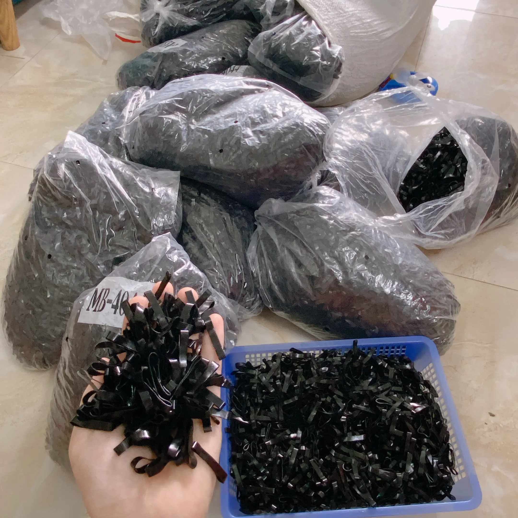 Chun buộc tóc 1kg chất liệu siêu dai - SỈ 1KG Chun Nịt Đen buộc tóc
