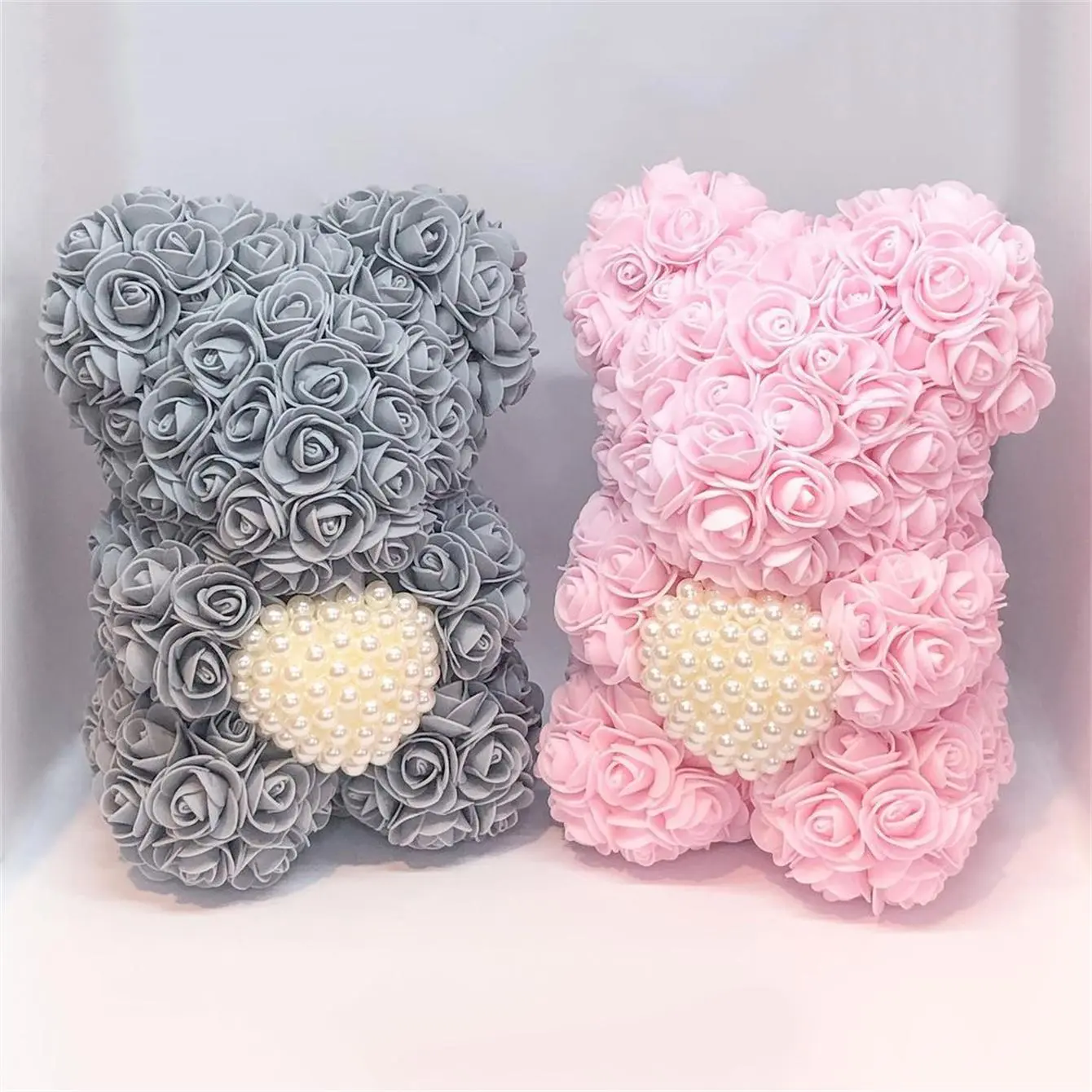 Artificial Rose Bear, 1 Count Faux Decorative Flower without Box, Home Decor Supplies for Living Room Bedroom Dining Room Wedding Party