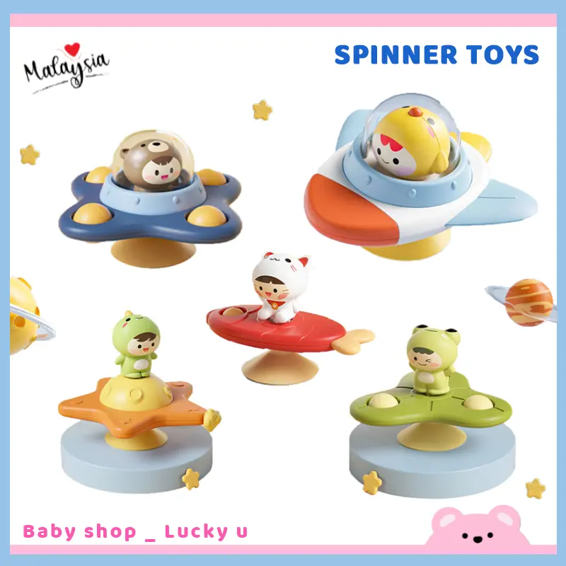Baby Spinner Toys Mainan Bayi Finger Cute Animals Colorful Bath Toys Spinning Toys Sucker Turn Hadiah Baby AC-202