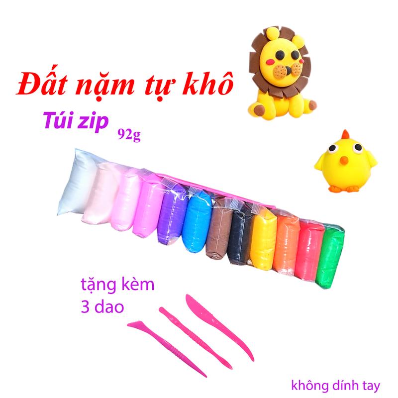 Đất nặn tự khô màu trắng an toàn cho bé yêu không dính da tay loại túi zip - Dbavio