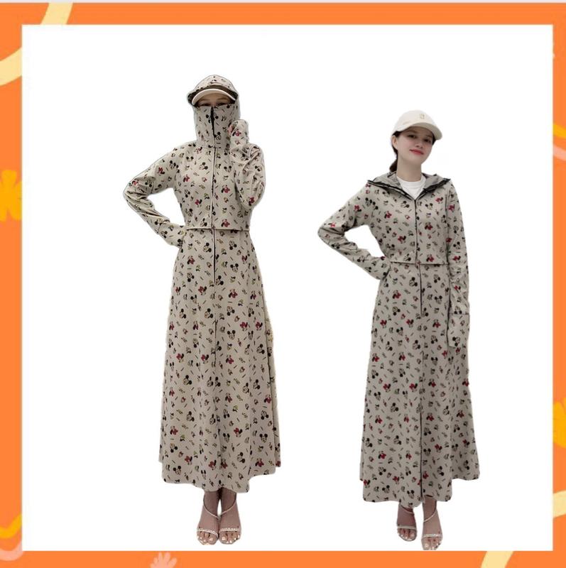 Áo Chống Nắng Nữ Dáng Dài Croptop Chất Umi Dày Mịn Mát Không xẻ Sau Che Kín Chân Sport