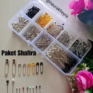 Paket pin hijab shafira isi jarum pentul dan peniti jilbab