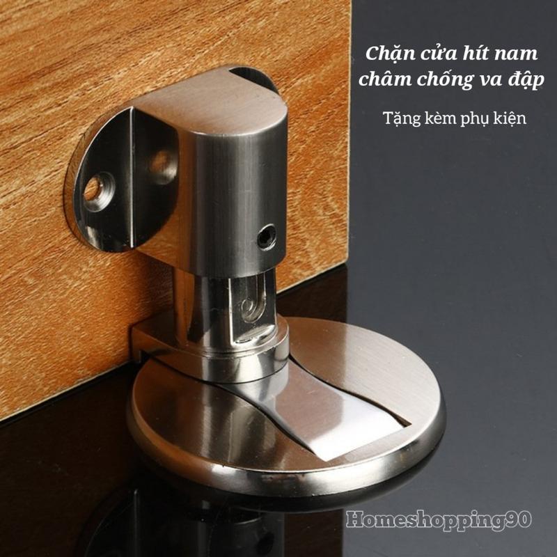 Chặn cửa hít nam châm chống va đập cửa thông minh có kèm miếng dán và ốc vít