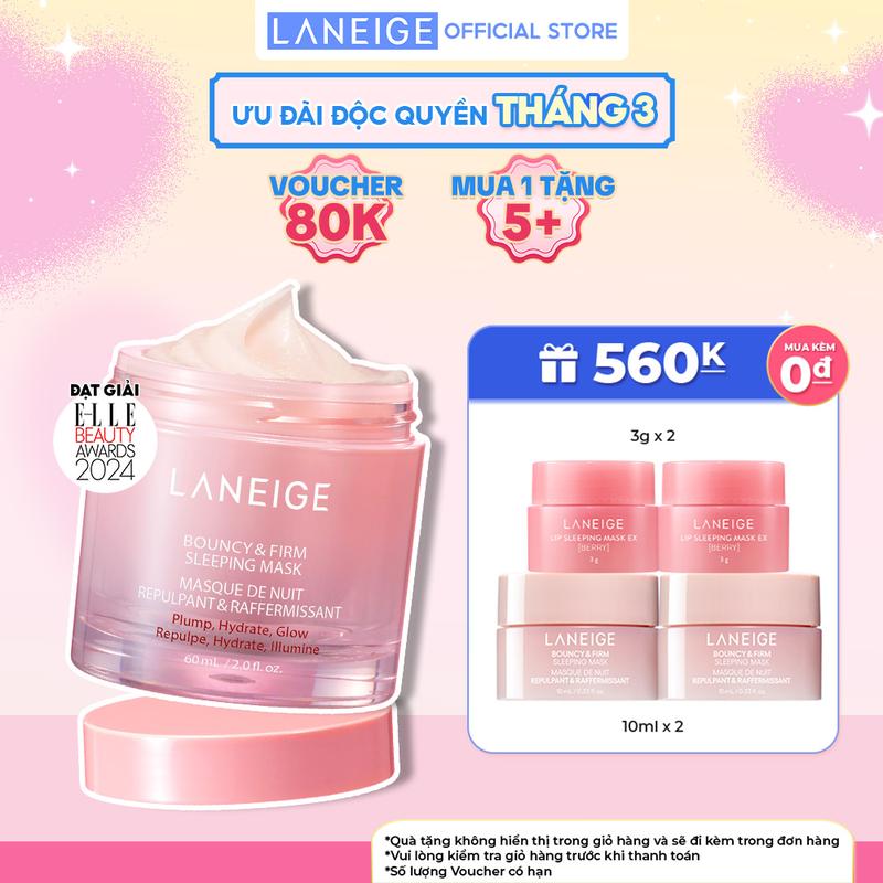 [SIÊU SALE VIDEO] Mặt Nạ Ngủ Laneige Bouncy & Firm Sleeping Mask 60ml tăng cường collagen và làm săn chắc da Skincare Dưỡng Da Mặt Làm Đẹp Da Dưỡng Ẩm Da