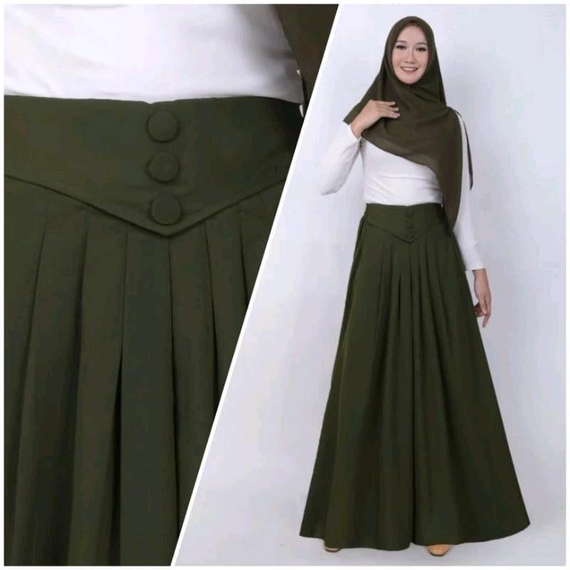 Azizah Kulot Celana Rok Jumbo Bahan Wolfis Premium 1
