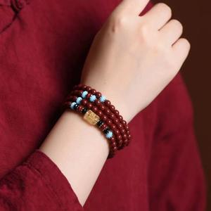 Gelang Tangan Pasir Emas Ungu Cinnabar, Tahun Zodiak, 108 Manik, Gelang Doa Buddha, Gelang Mantra Enam Anak Lelaki, Jualan Langsung Kilang Bangles Bracelets Jewelry