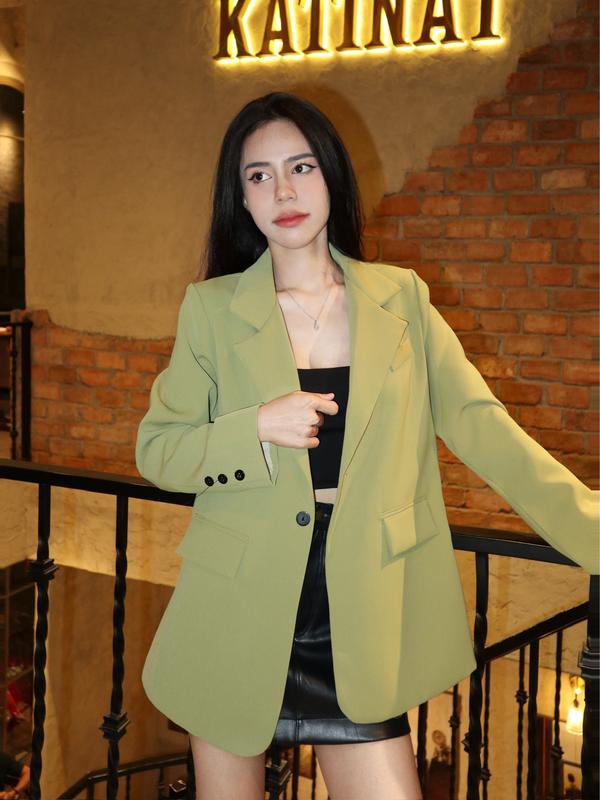 ÁO VEST NỮ CAO CẤP BL20 - Vest có đệm cầu vai, xẻ tà sau, túi thật, 2 lớp xịn sò, size SM Women Top Jacket Kem