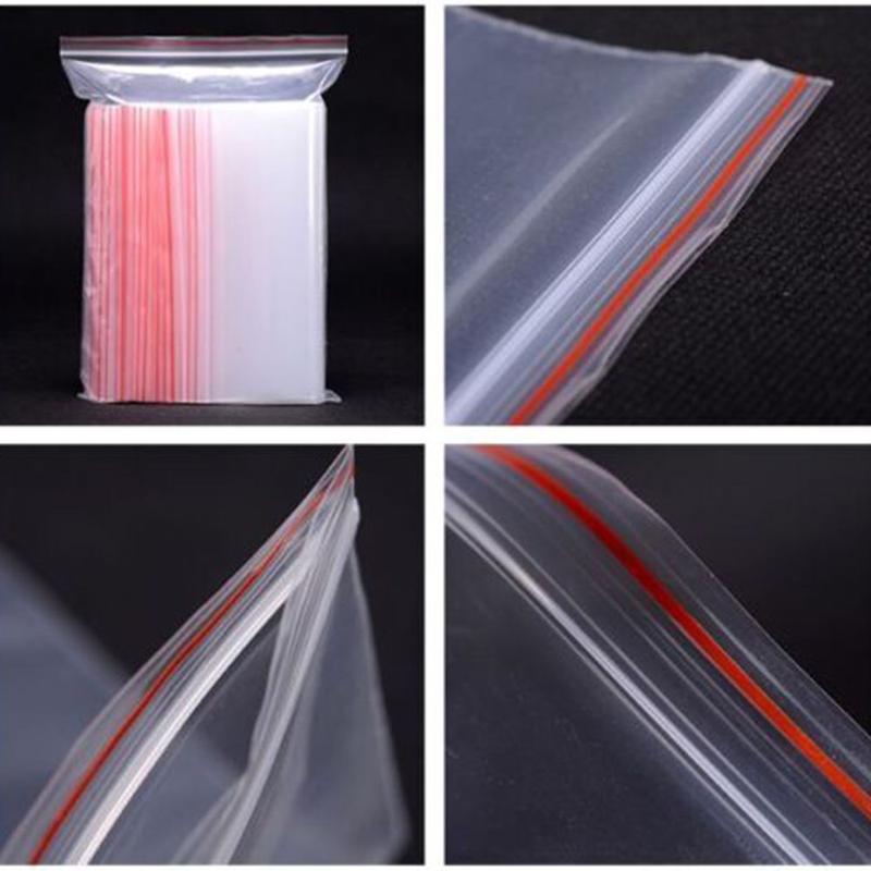 Túi Zip Poly Trong Suốt Tự Dính, 100 chiếc / gói, Để Đựng Đồ Gia Dụng, Túi PE, Làm Bằng Nhựa 6