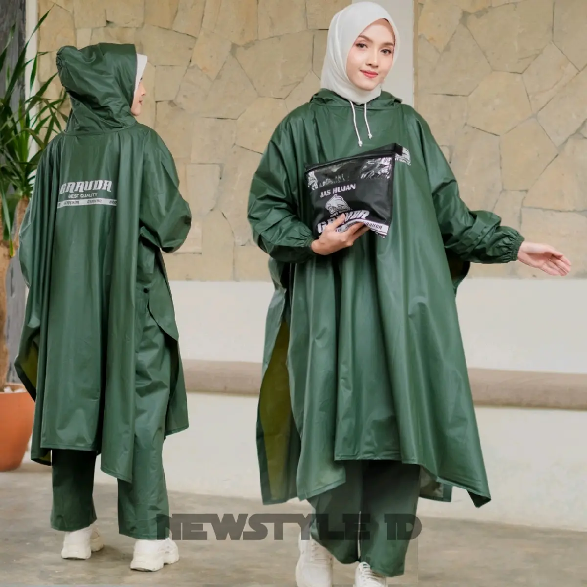 Jas Hujan Ponco Lengan dan Celana Pria Wanita Dewasa By GARUDA