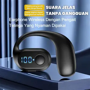 HL Bluetooth Wireless Stereo Sound LED Sport Single Earphone Bluetooth 5.3 Noise Cancellation Bass Hifi Stereo Earbud OWS Earphone