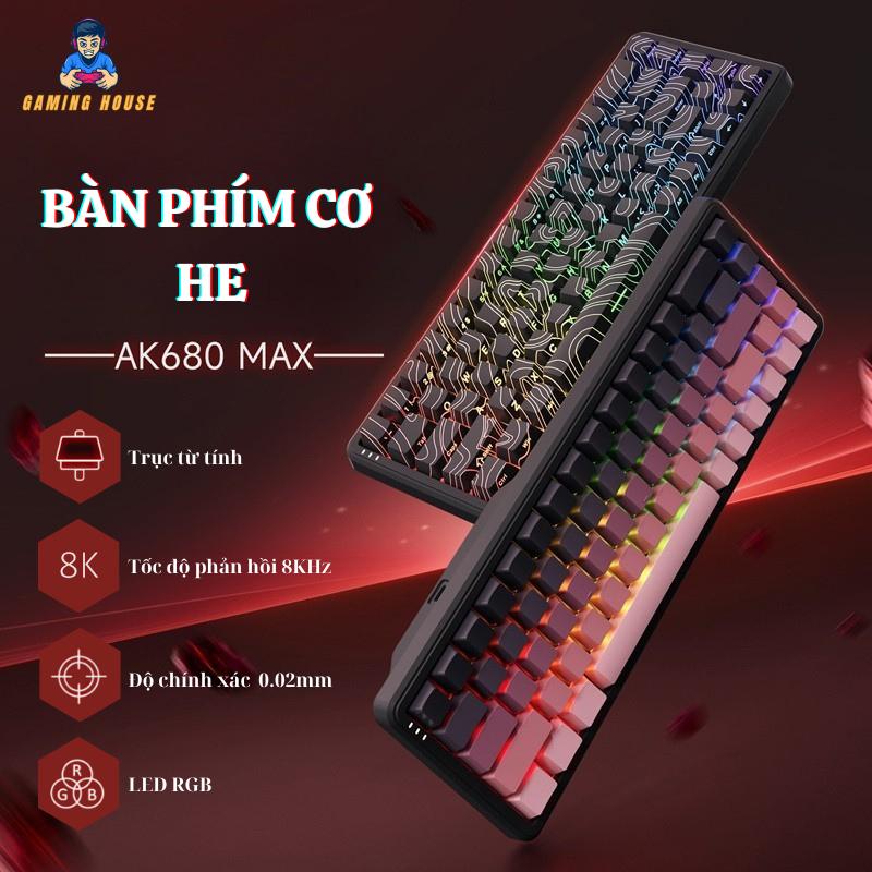 Bàn phím cơ HE AJAZZ AK680 - Magnetic Switch - Tần số quét 8kHZ - Độ chính xác 0.02mm - Type C