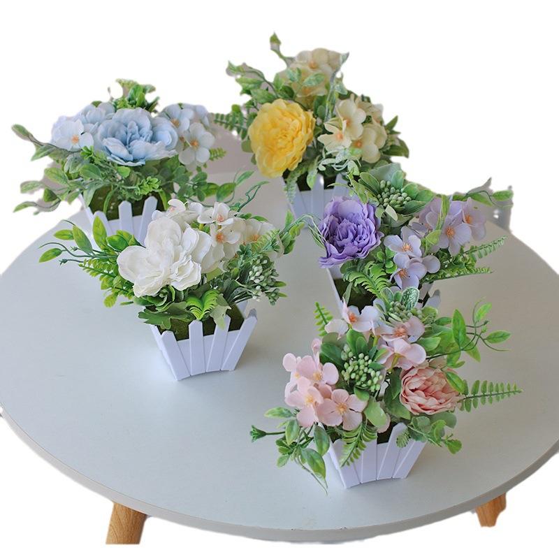 Bộ hàng rào hoa Mẫu Đơn nhỏ giả có hoa Trang trí decor Đồ trang trí Nhiều màu sắc Decor Phòng Hoa Sen Trang Trí Nhà
