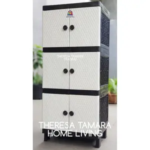 LEMARI PLASTIK GALAXY GLX 3 SUSUN 3 FURNITURE CABINET 6 PINTU SERBA GUNA