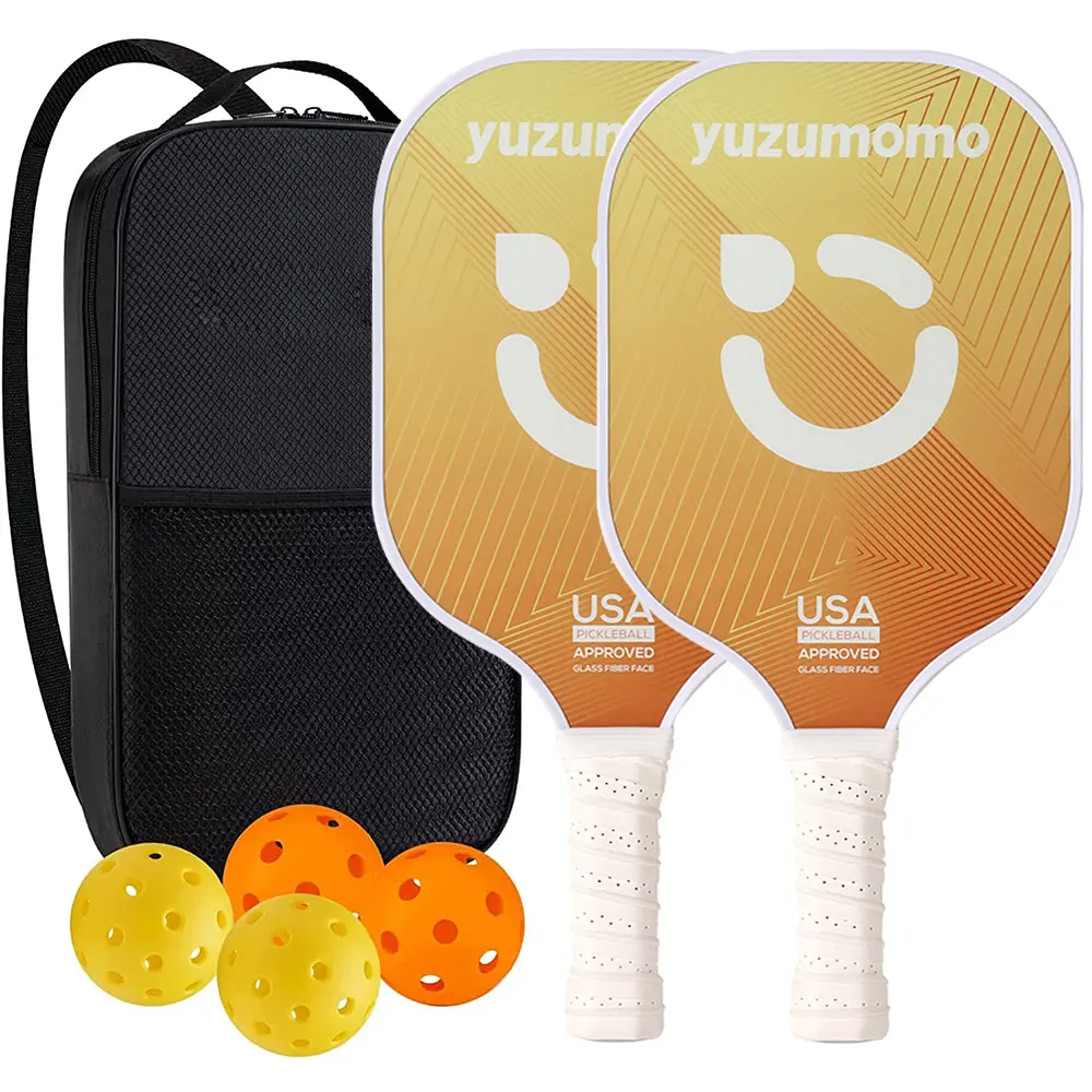 Pickleball Paddles, USAPA Approved Fiberglass Surface Pickleball Set with 2 Pickleball Rackets,4 Pickleball Balls,1 Portable Carry Bag,Pickle Ball Paddle Set ​ for Men Women
