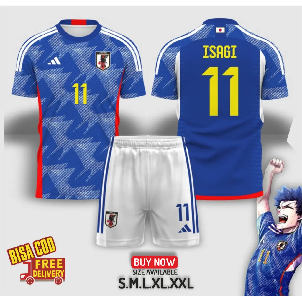 Baju Jersey Anime Timnas Jepang Japan Blue Lock Cosplay Bola Manga